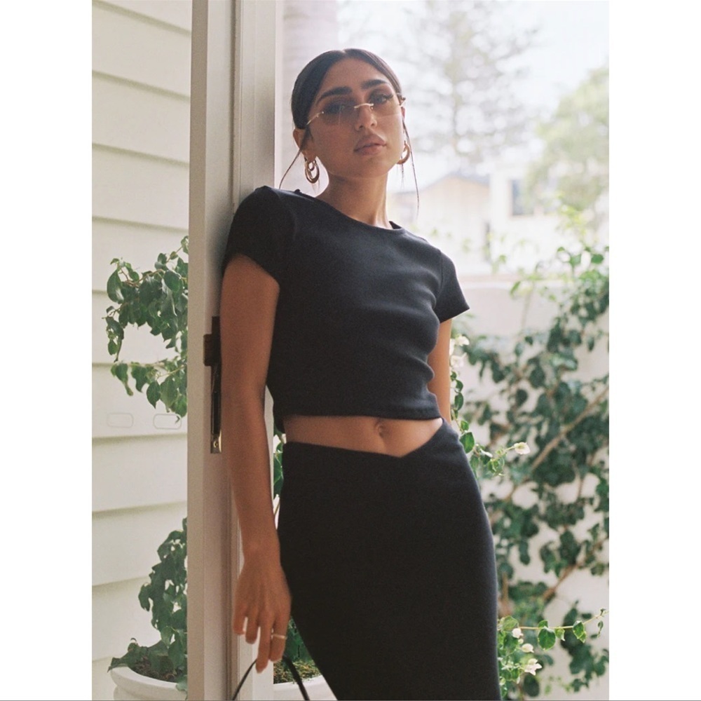 Princess Polly Black Basic Crop Top - image 2